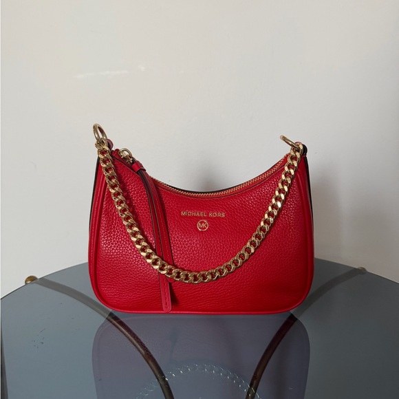 Michael Kors Red Shoulder Bag with Gold Chain - Picture 2 of 4